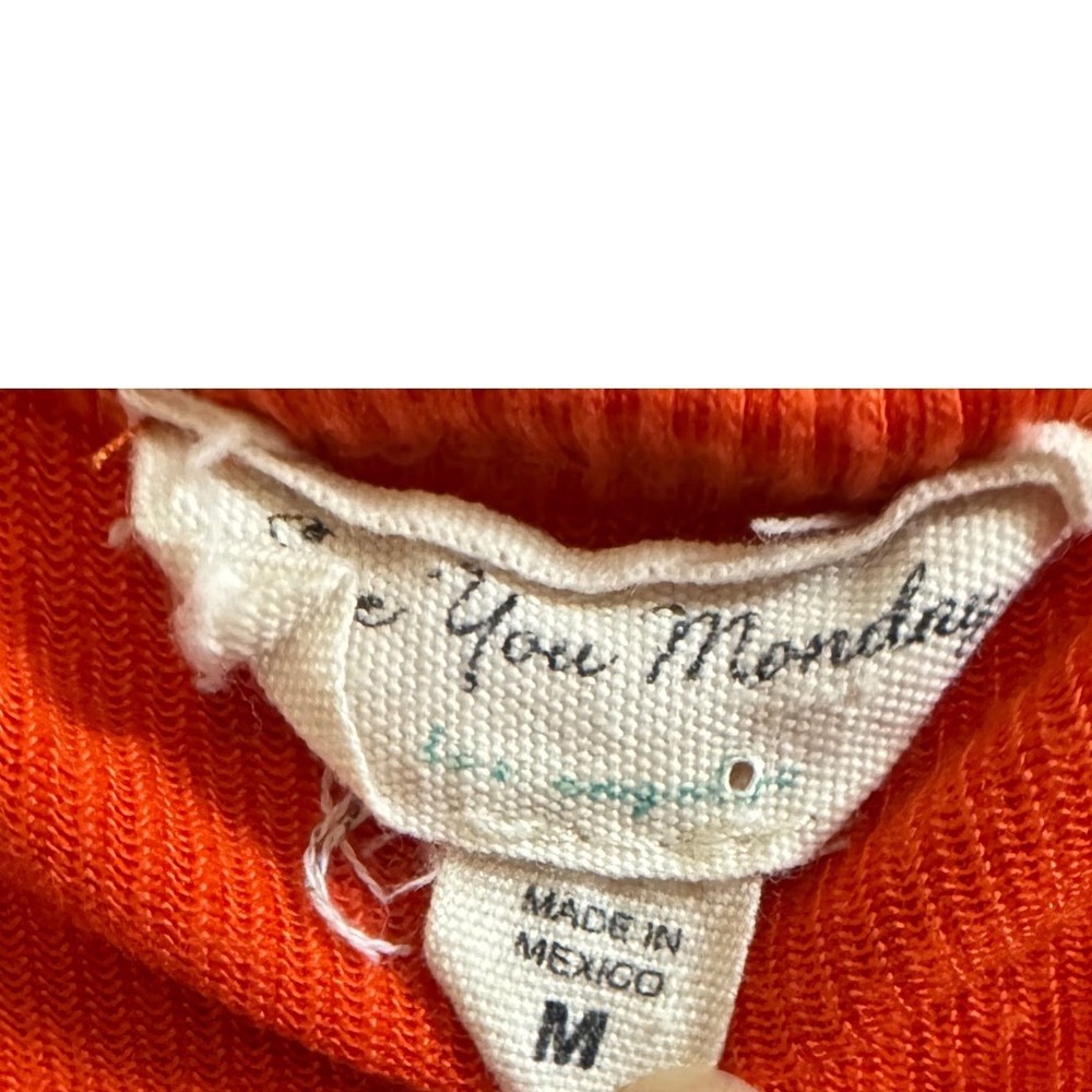 Rust Orange Ribbed Knit Wrap Maxi Dress Boho Coastal Cowgirl Western medium - Picture 4 of 4